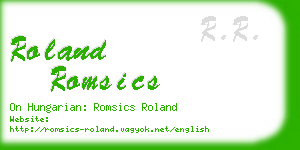 roland romsics business card